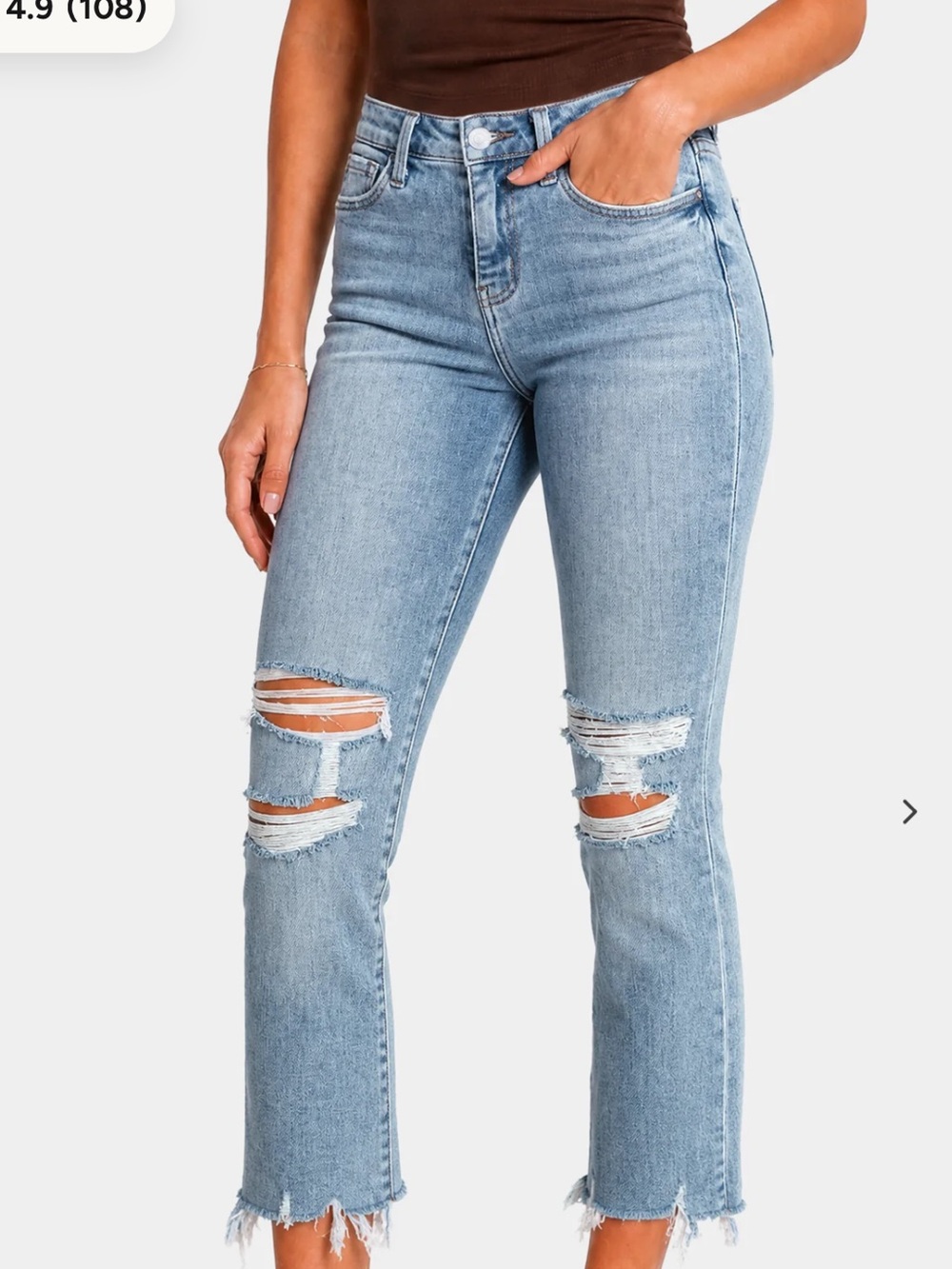 Vervet High-Rise Light Blue Distressed Jeans
